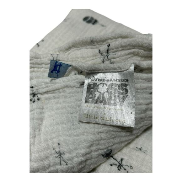 Little Unicorn Boss Baby Muslin Swaddle Blanket White Lamb Rattle Dreamworks - Picture 2 of 4